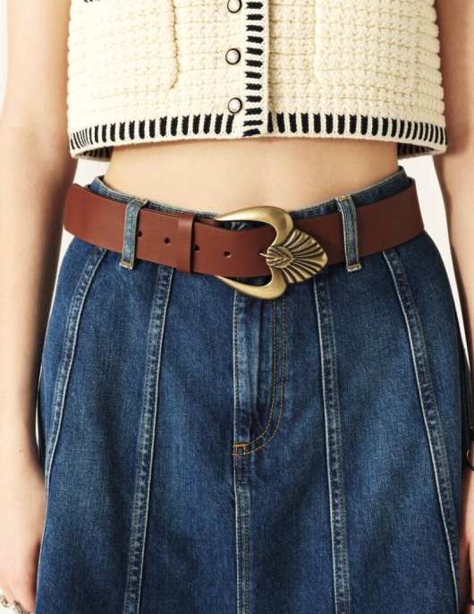 Ceintures | Femme Ba&sh Billie Ceinture Boucle Métallique Marron